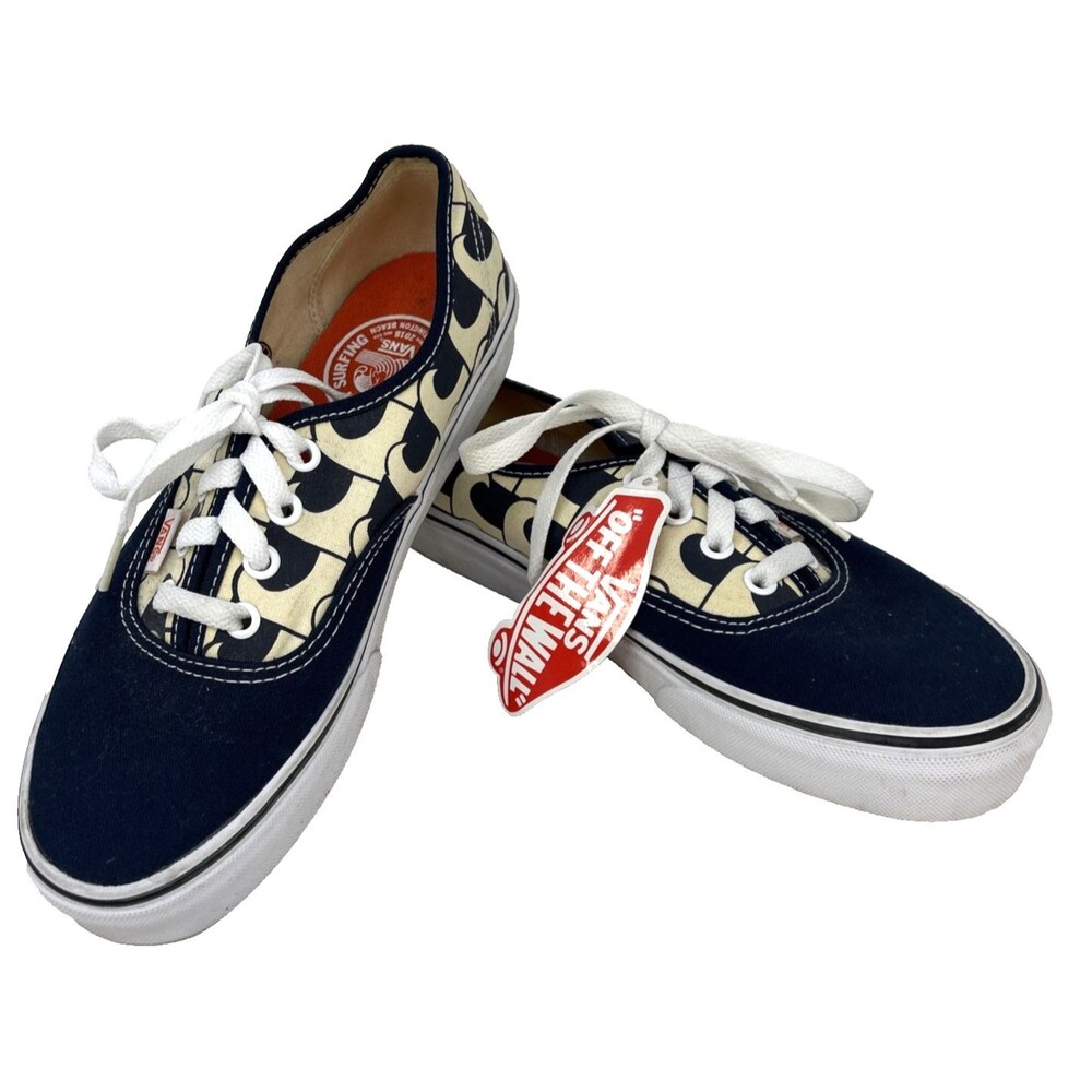 RARE VANS Sneakers US OPEN Surfing 2018 SAMPLE Wave Checkerboard Blue Cream NWT